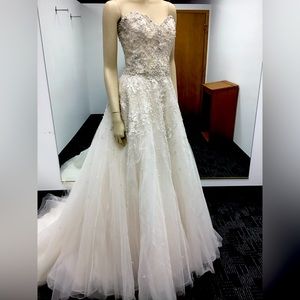 Morilee #2791 strapless wedding gown, sweetheart neck,tulle ball gown